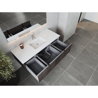 LavivaLaviva - Legno 54" Carbon Oak Bathroom Vanity with Matte White VIVA Stone Solid Surface Countertop - 313LGN-54CR-MW313LGN-54CR-MWAloha Habitat