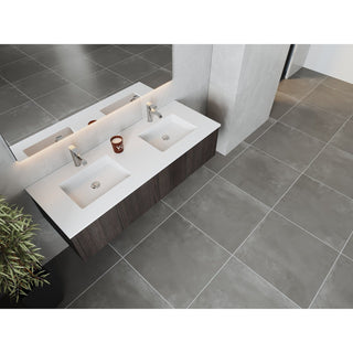 LavivaLaviva - Legno 60" Carbon Oak Double Sink Bathroom Vanity with Matte White VIVA Stone Solid Surface Countertop - 313LGN-60DCR-MW313LGN-60DCR-MWAloha Habitat