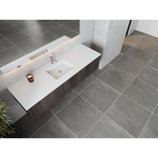 LavivaLaviva - Legno 66" Carbon Oak Bathroom Vanity with Matte White VIVA Stone Solid Surface Countertop - 313LGN-66CR-MW313LGN-66CR-MWAloha Habitat