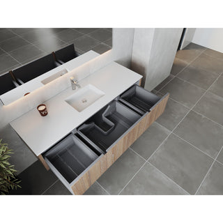 LavivaLaviva - Legno 66" Weathered Grey Bathroom Vanity with Matte White VIVA Stone Solid Surface Countertop - 313LGN-66WG-MW313LGN-66WG-MWAloha Habitat
