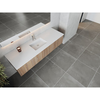 LavivaLaviva - Legno 66" Weathered Grey Bathroom Vanity with Matte White VIVA Stone Solid Surface Countertop - 313LGN-66WG-MW313LGN-66WG-MWAloha Habitat