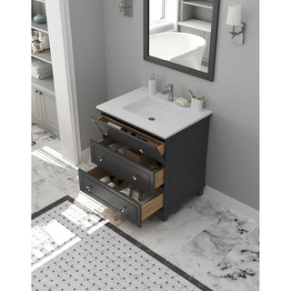 LavivaLaviva - Luna 30" Maple Grey Bathroom Vanity with Matte White VIVA Stone Solid Surface Countertop - 313DVN-30G-MW313DVN-30G-MWAloha Habitat