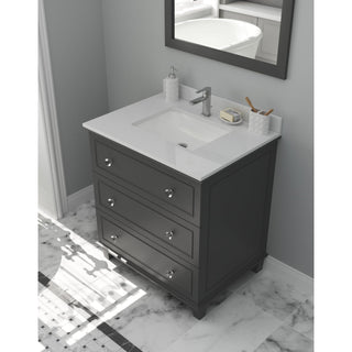 LavivaLaviva - Luna 30" Maple Grey Bathroom Vanity with White Quartz Countertop - 313DVN-30G-WQ313DVN-30G-WQAloha Habitat