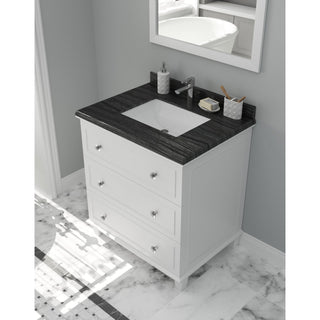 LavivaLaviva - Luna 30" White Bathroom Vanity with Black Wood Marble Countertop - 313DVN-30W-BW313DVN-30W-BWAloha Habitat