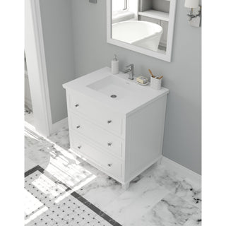 LavivaLaviva - Luna 30" White Bathroom Vanity with Matte White VIVA Stone Solid Surface Countertop - 313DVN-30W-MW313DVN-30W-MWAloha Habitat