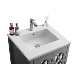 LavivaLaviva - Mediterraneo 24" Grey Bathroom Vanity with Matte White VIVA Stone Solid Surface Countertop - 313MKSH-24G-MW313MKSH-24G-MWAloha Habitat