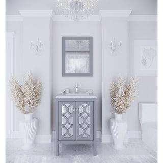 LavivaLaviva - Mediterraneo 24" Grey Bathroom Vanity with White Carrara Marble Countertop - 313MKSH-24G-WC313MKSH-24G-WCAloha Habitat