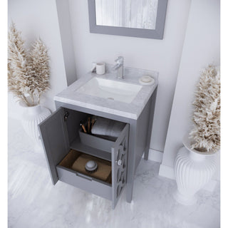 LavivaLaviva - Mediterraneo 24" Grey Bathroom Vanity with White Carrara Marble Countertop - 313MKSH-24G-WC313MKSH-24G-WCAloha Habitat