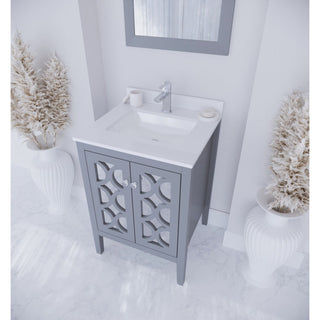 LavivaLaviva - Mediterraneo 24" Grey Bathroom Vanity with White Quartz Countertop - 313MKSH-24G-WQ313MKSH-24G-WQAloha Habitat