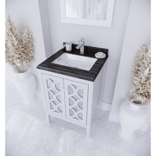LavivaLaviva - Mediterraneo 24" White Bathroom Vanity with Black Wood Marble Countertop - 313MKSH-24W-BW313MKSH-24W-BWAloha Habitat