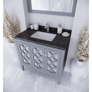 LavivaLaviva - Mediterraneo 36" Grey Bathroom Vanity with Black Wood Marble Countertop - 313MKSH-36G-BW313MKSH-36G-BWAloha Habitat