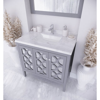 LavivaLaviva - Mediterraneo 36" Grey Bathroom Vanity with White Carrara Marble Countertop - 313MKSH-36G-WC313MKSH-36G-WCAloha Habitat
