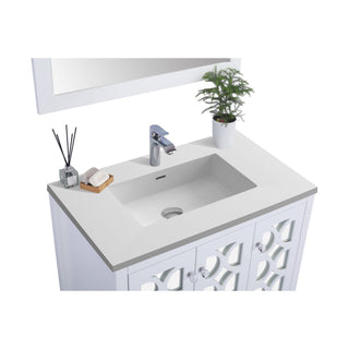 LavivaLaviva - Mediterraneo 36" White Bathroom Vanity with Matte White VIVA Stone Solid Surface Countertop - 313MKSH-36W-MW313MKSH-36W-MWAloha Habitat