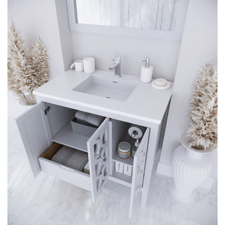 LavivaLaviva - Mediterraneo 36" White Bathroom Vanity with Matte White VIVA Stone Solid Surface Countertop - 313MKSH-36W-MW313MKSH-36W-MWAloha Habitat