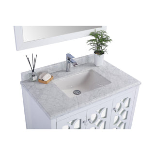 LavivaLaviva - Mediterraneo 36" White Bathroom Vanity with White Carrara Marble Countertop - 313MKSH-36W-WC313MKSH-36W-WCAloha Habitat