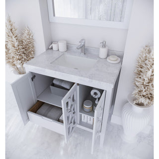 LavivaLaviva - Mediterraneo 36" White Bathroom Vanity with White Carrara Marble Countertop - 313MKSH-36W-WC313MKSH-36W-WCAloha Habitat