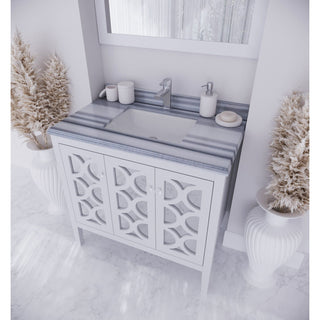 LavivaLaviva - Mediterraneo 36" White Bathroom Vanity with White Stripes Marble Countertop - 313MKSH-36W-WS313MKSH-36W-WSAloha Habitat