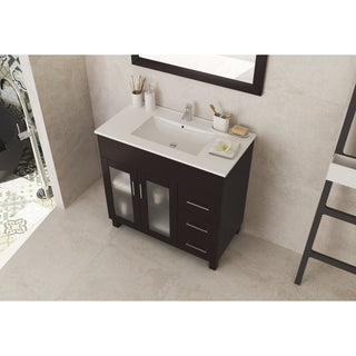 LavivaLaviva - Nova 36" Brown Bathroom Vanity with White Ceramic Basin Countertop - 31321529-36B-CB31321529-36B-CBAloha Habitat