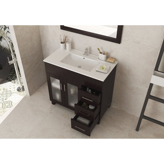 LavivaLaviva - Nova 36" Brown Bathroom Vanity with White Ceramic Basin Countertop - 31321529-36B-CB31321529-36B-CBAloha Habitat