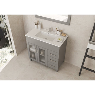 LavivaLaviva - Nova 36" Grey Bathroom Vanity with White Ceramic Basin Countertop - 31321529-36G-CB31321529-36G-CBAloha Habitat