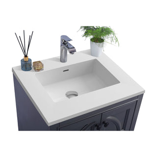 LavivaLaviva Odyssey 24" Maple Grey Bathroom Vanity with Matte White VIVA Stone Solid Surface Countertop 313613-24G-MW313613-24G-MWAloha Habitat