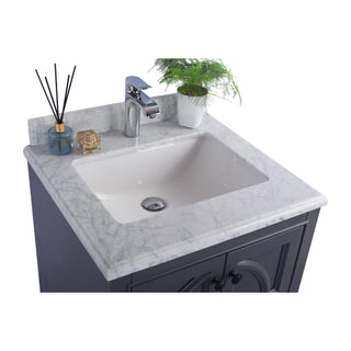 LavivaLaviva Odyssey 24" Maple Grey Bathroom Vanity with White Carrara Marble Countertop - 313613-24G-WC313613-24G-WCAloha Habitat