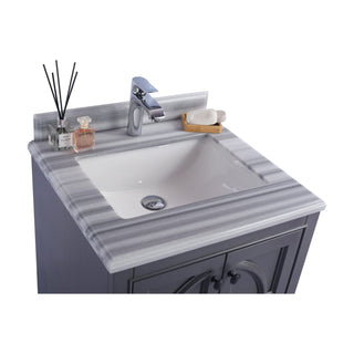 LavivaLaviva - Odyssey 24" Maple Grey Bathroom Vanity with White Stripes Marble Countertop - 313613-24G-WS313613-24G-WSAloha Habitat