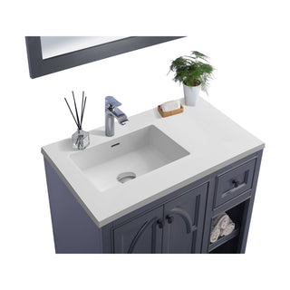 LavivaLaviva - Odyssey 36" Maple Grey Bathroom Vanity with Matte White VIVA Stone Solid Surface Countertop - 313613-36G-MW313613-36G-MWAloha Habitat