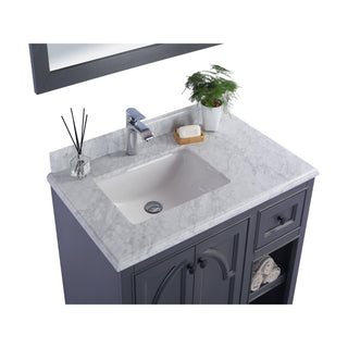 LavivaLaviva - Odyssey 36" Maple Grey Bathroom Vanity with White Carrara Marble Countertop - 313613-36G-WC313613-36G-WCAloha Habitat