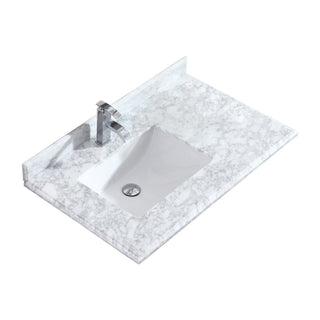 LavivaLaviva Odyssey 36" Single Hole White Carrara Marble Countertop With Left Offset Rectangular Ceramic Sink 313613 36 Wc313613-36-WCAloha Habitat