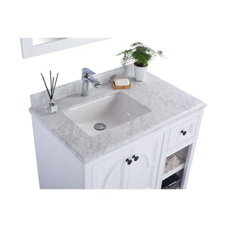 LavivaLaviva - Odyssey 36" White Bathroom Vanity with White Carrara Marble Countertop - 313613-36W-WC313613-36W-WCAloha Habitat