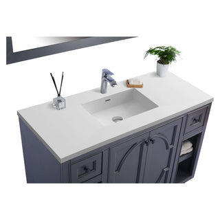 LavivaLaviva - Odyssey 48" Maple Grey Bathroom Vanity with Matte White VIVA Stone Solid Surface Countertop - 313613-48G-MW313613-48G-MWAloha Habitat