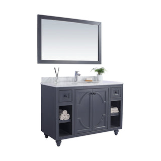 LavivaLaviva - Odyssey 48" Maple Grey Bathroom Vanity with White Carrara Marble Countertop - 313613-48G-WC313613-48G-WCAloha Habitat