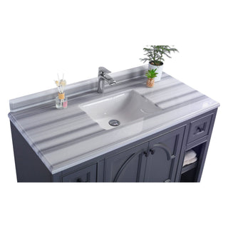 LavivaLaviva - Odyssey 48" Maple Grey Bathroom Vanity with White Stripes Marble Countertop - 313613-48G-WS313613-48G-WSAloha Habitat