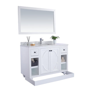 LavivaLaviva - Odyssey 48" White Bathroom Vanity with Black Wood Marble Countertop - 313613-48W-BW313613-48W-BWAloha Habitat