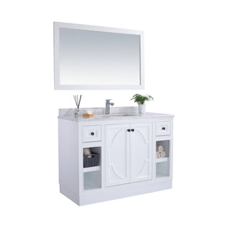 LavivaLaviva - Odyssey 48" White Bathroom Vanity with Black Wood Marble Countertop - 313613-48W-BW313613-48W-BWAloha Habitat