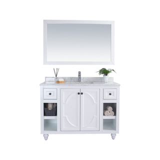 LavivaLaviva - Odyssey 48" White Bathroom Vanity with White Carrara Marble Countertop - 313613-48W-WC313613-48W-WCAloha Habitat