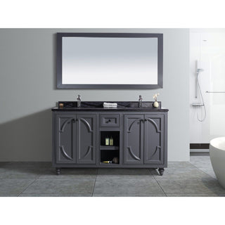 LavivaLaviva - Odyssey 60" Maple Grey Double Sink Bathroom Vanity with Black Wood Marble Countertop - 313613-60G-BW313613-60G-BWAloha Habitat