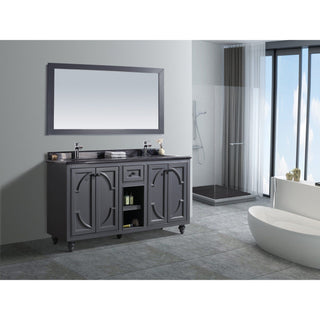 LavivaLaviva - Odyssey 60" Maple Grey Double Sink Bathroom Vanity with Black Wood Marble Countertop - 313613-60G-BW313613-60G-BWAloha Habitat