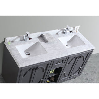 LavivaLaviva - Odyssey 60" Maple Grey Double Sink Bathroom Vanity with White Carrara Marble Countertop - 313613-60G-WC313613-60G-WCAloha Habitat