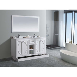LavivaLaviva - Odyssey 60" White Double Sink Bathroom Vanity with Black Wood Marble Countertop - 313613-60W-BW313613-60W-BWAloha Habitat