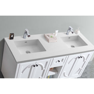 LavivaLaviva - Odyssey 60" White Double Sink Bathroom Vanity with Matte White VIVA Stone Solid Surface Countertop - 313613-60W-MW313613-60W-MWAloha Habitat