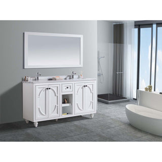 LavivaLaviva - Odyssey 60" White Double Sink Bathroom Vanity with White Stripes Marble Countertop - 313613-60W-WS313613-60W-WSAloha Habitat