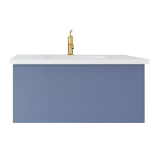 LavivaLaviva - Vitri 36" Nautical Blue Bathroom Vanity with VIVA Stone Matte White Solid Surface Countertop - 313VTR-36NB-MW313VTR-36NB-MWAloha Habitat