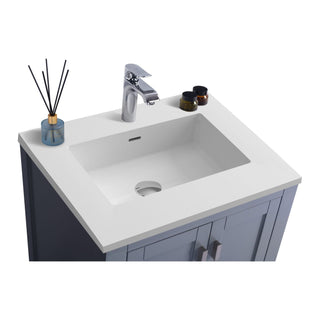 LavivaLaviva - Wilson 24" Grey Bathroom Vanity with Matte White VIVA Stone Solid Surface Countertop - 313ANG-24G-MW313ANG-24G-MWAloha Habitat