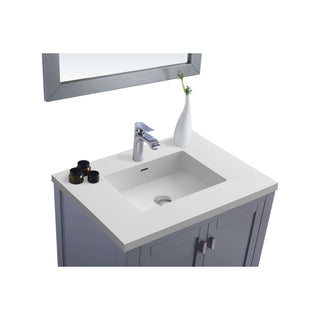 LavivaLaviva - Wilson 30" Grey Bathroom Vanity with Matte White VIVA Stone Solid Surface Countertop - 313ANG-30G-MW313ANG-30G-MWAloha Habitat