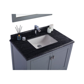 LavivaLaviva - Wilson 36" Grey Bathroom Vanity with Black Wood Marble Countertop - 313ANG-36G-BW313ANG-36G-BWAloha Habitat