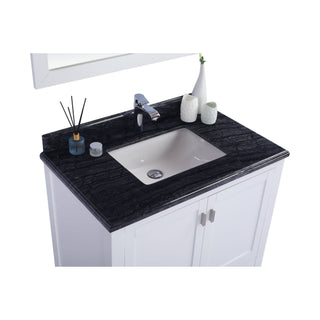 LavivaLaviva - Wilson 36" White Bathroom Vanity with Black Wood Marble Countertop - 313ANG-36W-BW313ANG-36W-BWAloha Habitat