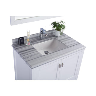 LavivaLaviva - Wilson 36" White Bathroom Vanity with White Stripes Marble Countertop - 313ANG-36W-WS313ANG-36W-WSAloha Habitat