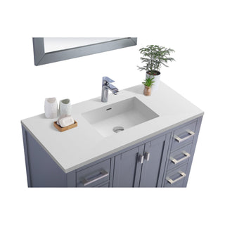 LavivaLaviva - Wilson 42" Grey Bathroom Vanity with Matte White VIVA Stone Solid Surface Countertop - 313ANG-42G-MW313ANG-42G-MWAloha Habitat
